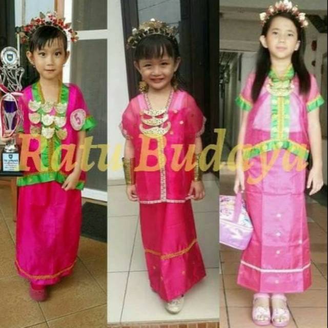 Baju Bodo Anak TK SD SMP Adat Makasar Sulawesi Selatan