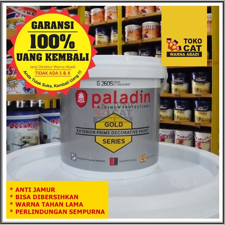 Cat Tembok Premium Paladin Gold 2 5 Liter Khusus Exterior Shopee Indonesia