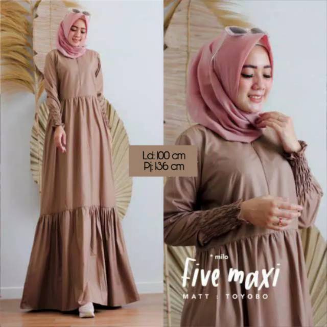 FIVE MAXY BY NABTIK - DRESS BUSUI - DRESS MURAH - DRESS MUSLIM - BAHAN TOYOBO -Sunny Catalog