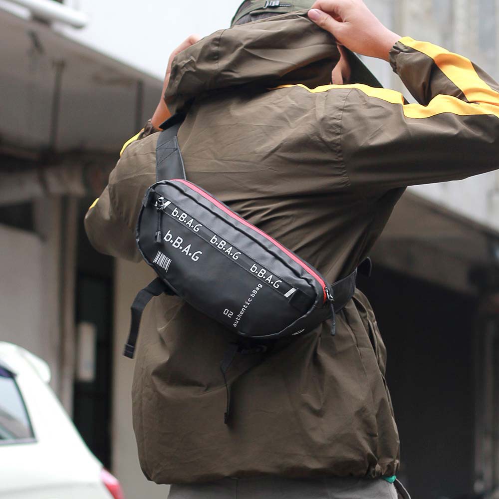 Tas Selempang Waistbag Cowok Waterproof Anti Air Sling Bag Kecil Pria Distro Premium Keren