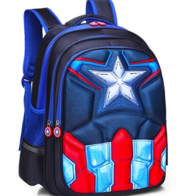 Tas Anak Sekolah TK SD Ransel 3D Size  12 &quot;14&quot; - 16&quot; Besar Avengers Spiderman Batman Captain Impor 3521