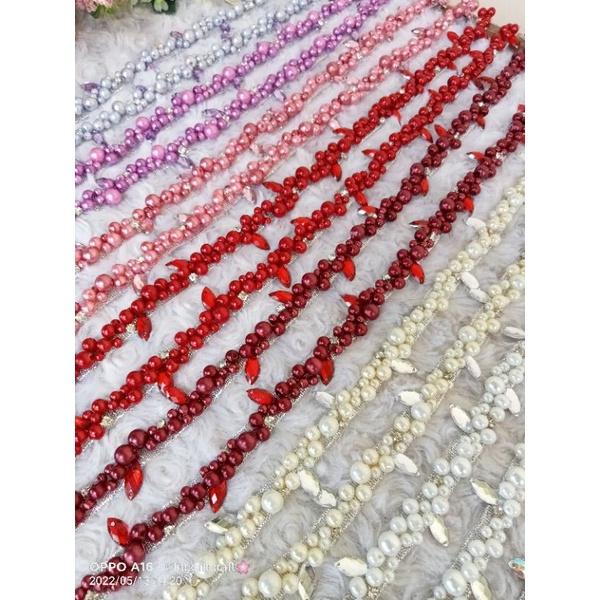 Payet Rangkai/ Mutiara Rangkai Sampan/ Permata Rangkai/lebar 1cm panjang 20cm