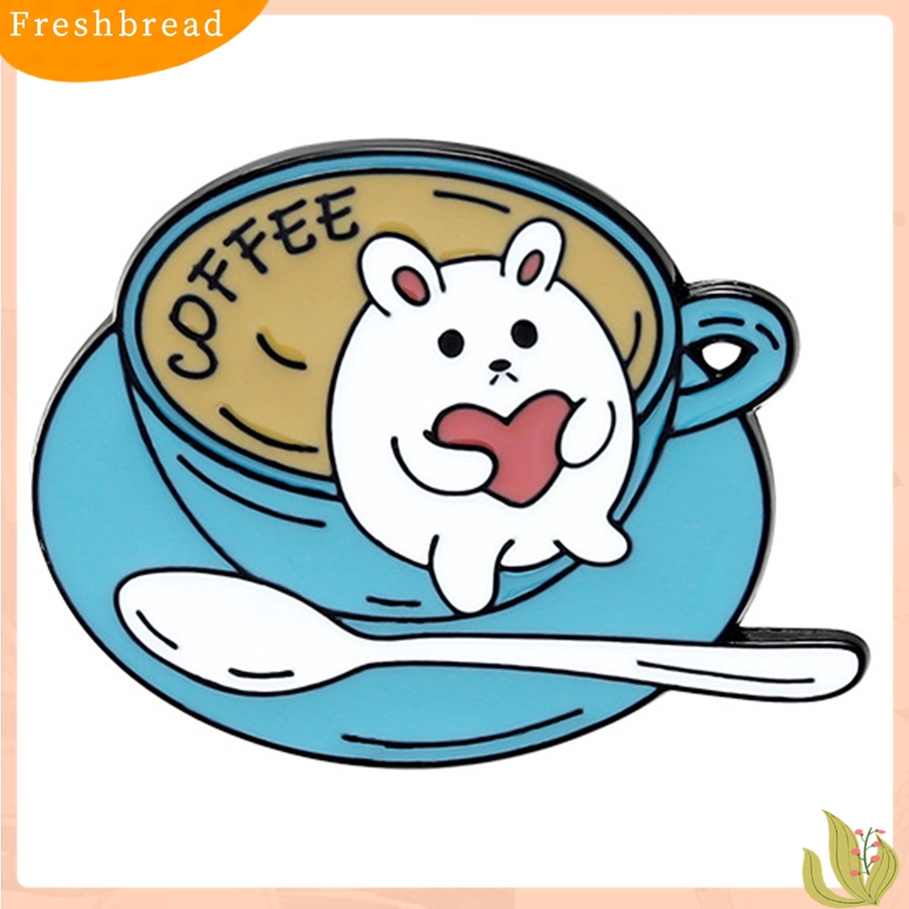 Terlaris Cartoon Cat Coffee Cup Brooch Bag Hats Lapel Enamel Paint Pin Garment Badge Gift