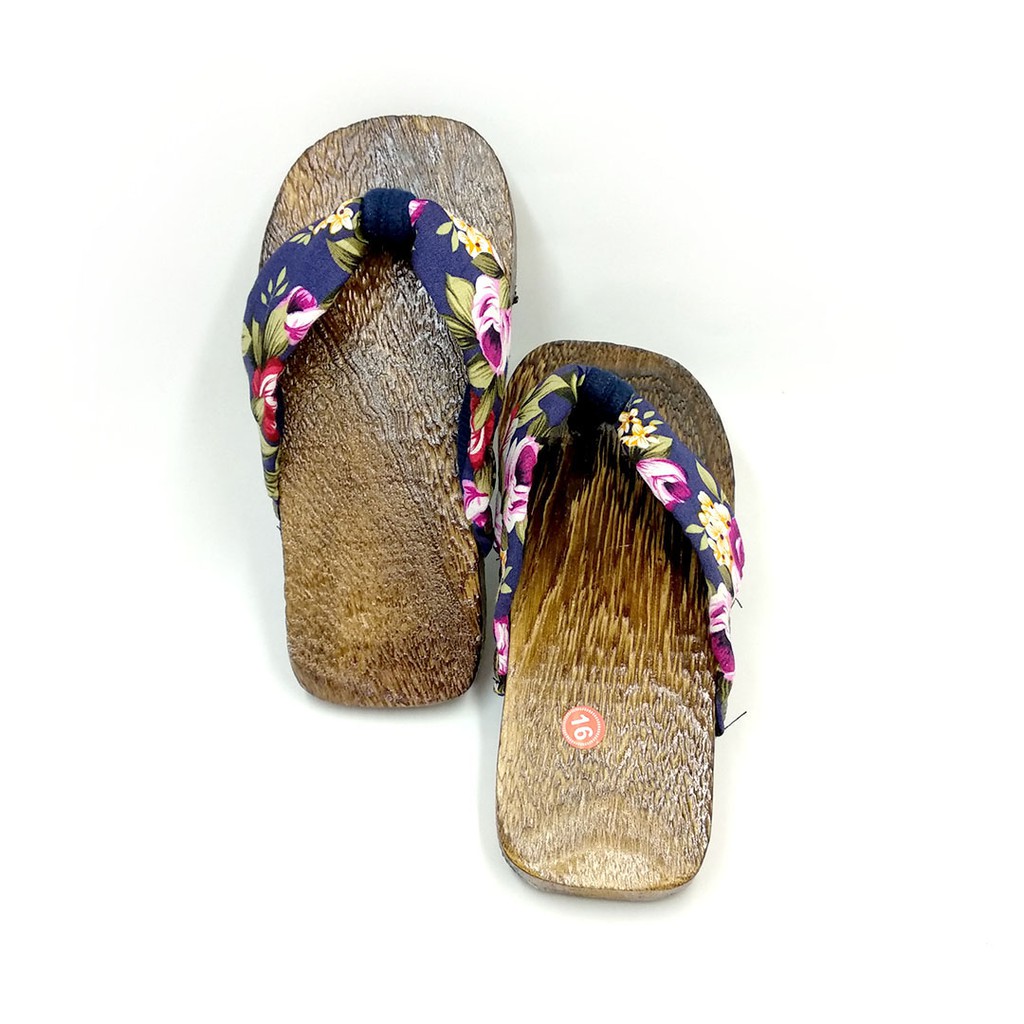 Geta Anak Navy Blue Flower Strap