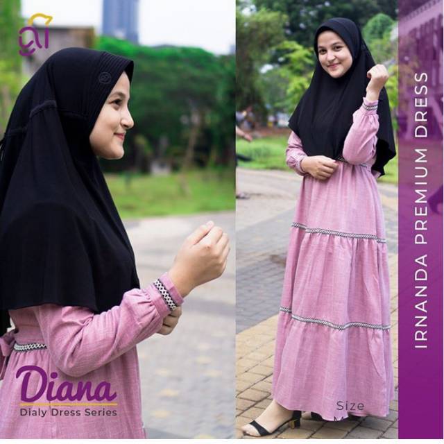 Gamis Diana katun slub ori Irnanda