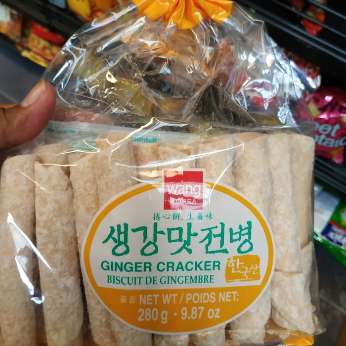 

makanan ringan Samjin Kreker rasa jahe (Korean cracker/ginger cracker ) 280 gram.