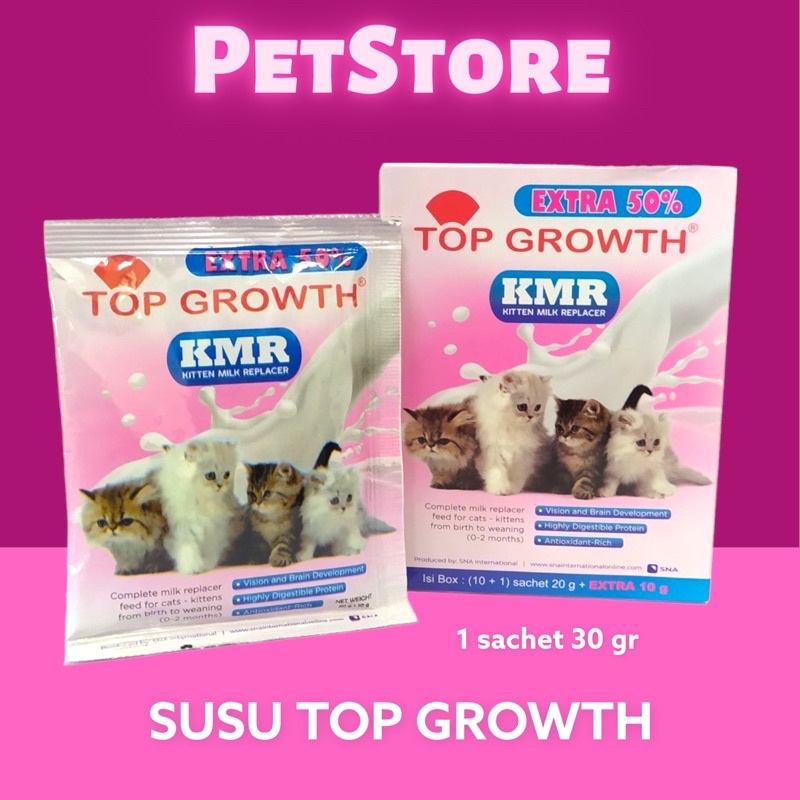 Susu Kucing Top Growth 30 gr untuk kucing kitten menyusui dewasa