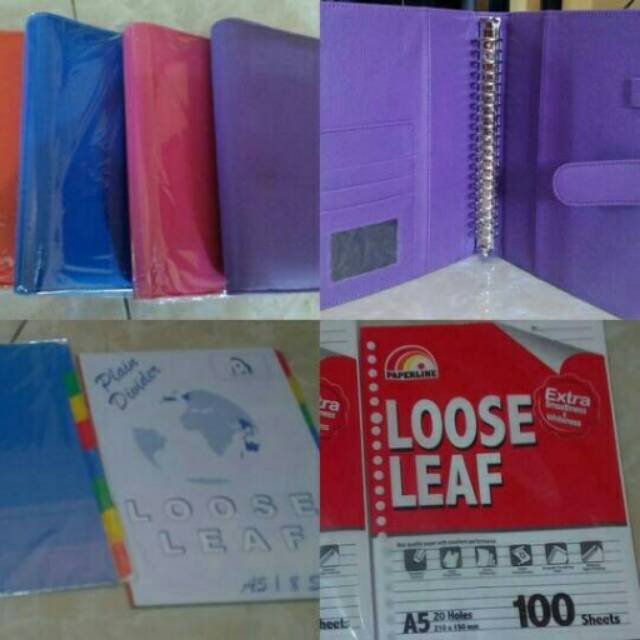 

binder ring20 A5 dan kertas 100 lbr dan divider