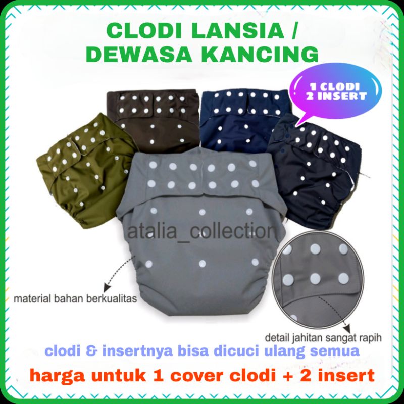 Popok Kain Lansia Popok Kain Dewasa Cuci Ulang dapat 2 insert