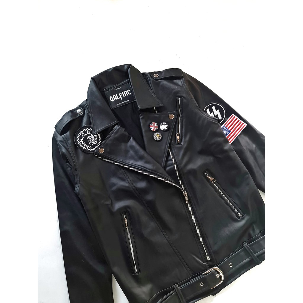 GALFINC LEATHER JAKET KULIT PRIA / COLLAR BIKER SCRAMBLER EDITION-2