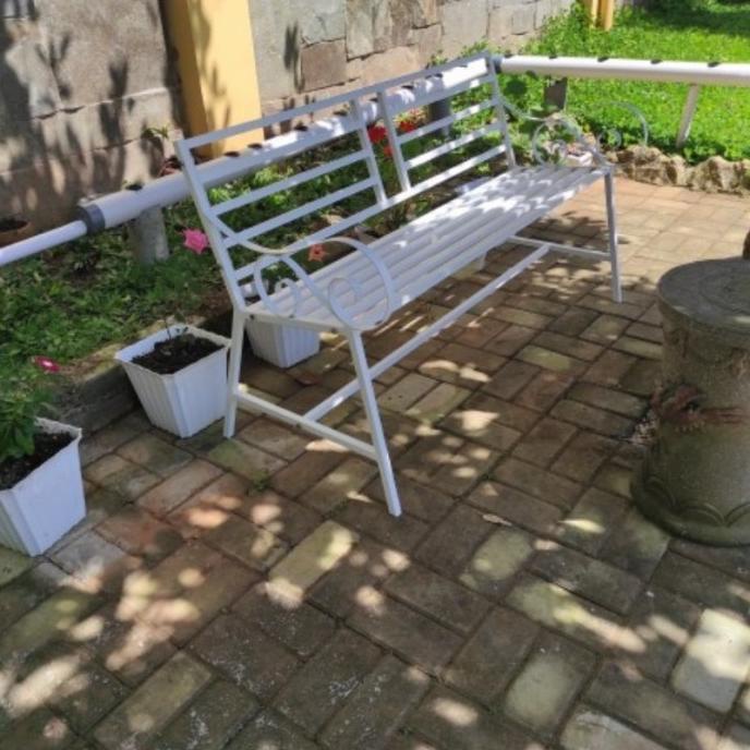 KURSI TERAS, KURSI TAMAN BAHAN BESI- PUTIH 100 CM MURAH8525