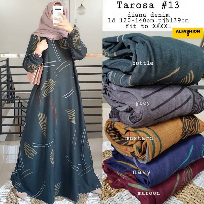 Tarosa Maxy 13 - LD120 Gamis Denim Diana Jumbo Bigsize Oversize Bumil / R.24 - 025-6226