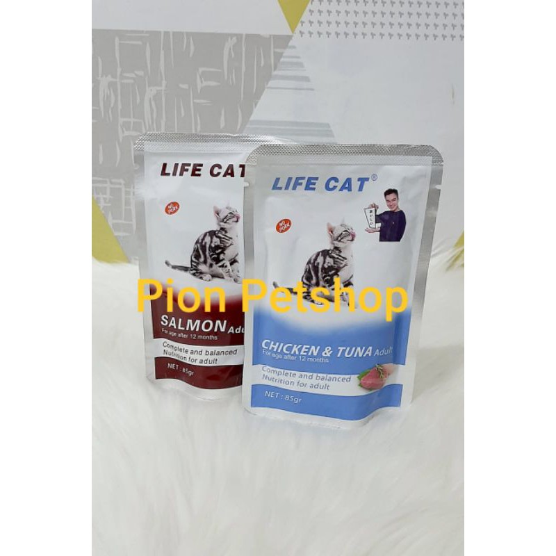 Makan basah kucing LIFE CAT ADULT kemasan Pouch  85 gr