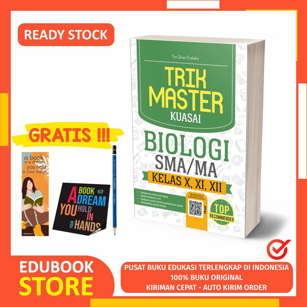

BUKU TRIK MASTER KUASAI BIOLOGI SMA/MA 10, 11, 12 - C KLIK MEDIA - BONUS BOOKMARK, PENSIL 2B, STIKER