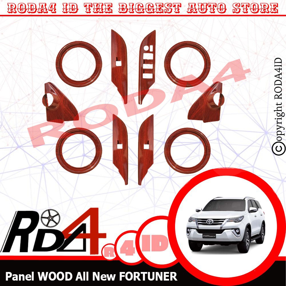 Panel Wood  All New FORTUNER 10 Pcs Dashboard