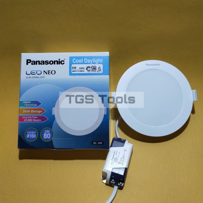 LAMPU PANEL LED / SLIM DOWNLIGHT LED NEO ( BULAT ) 6WATT - PANASONIC
