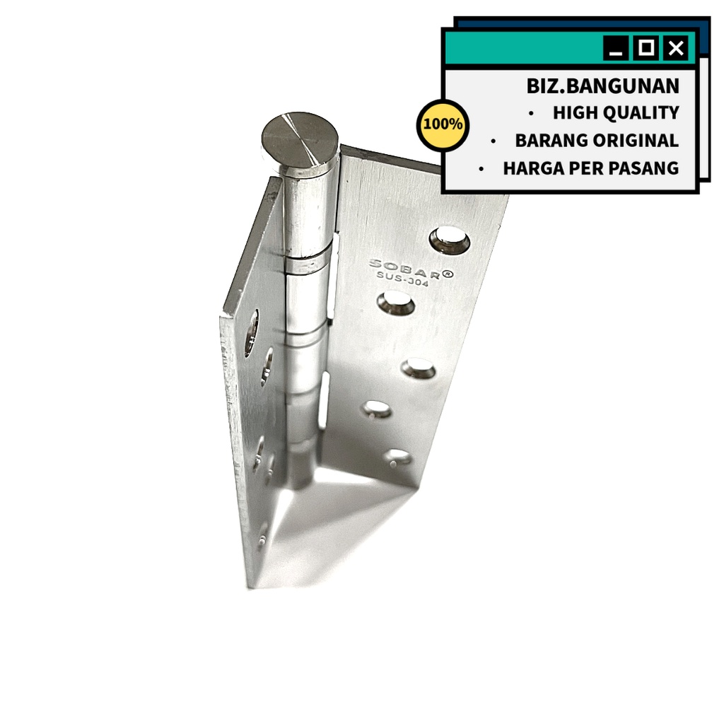 ENGSEL STAINLESS STEEL SOBAR 4&quot; INCH TEBAL - PINTU / JENDELA