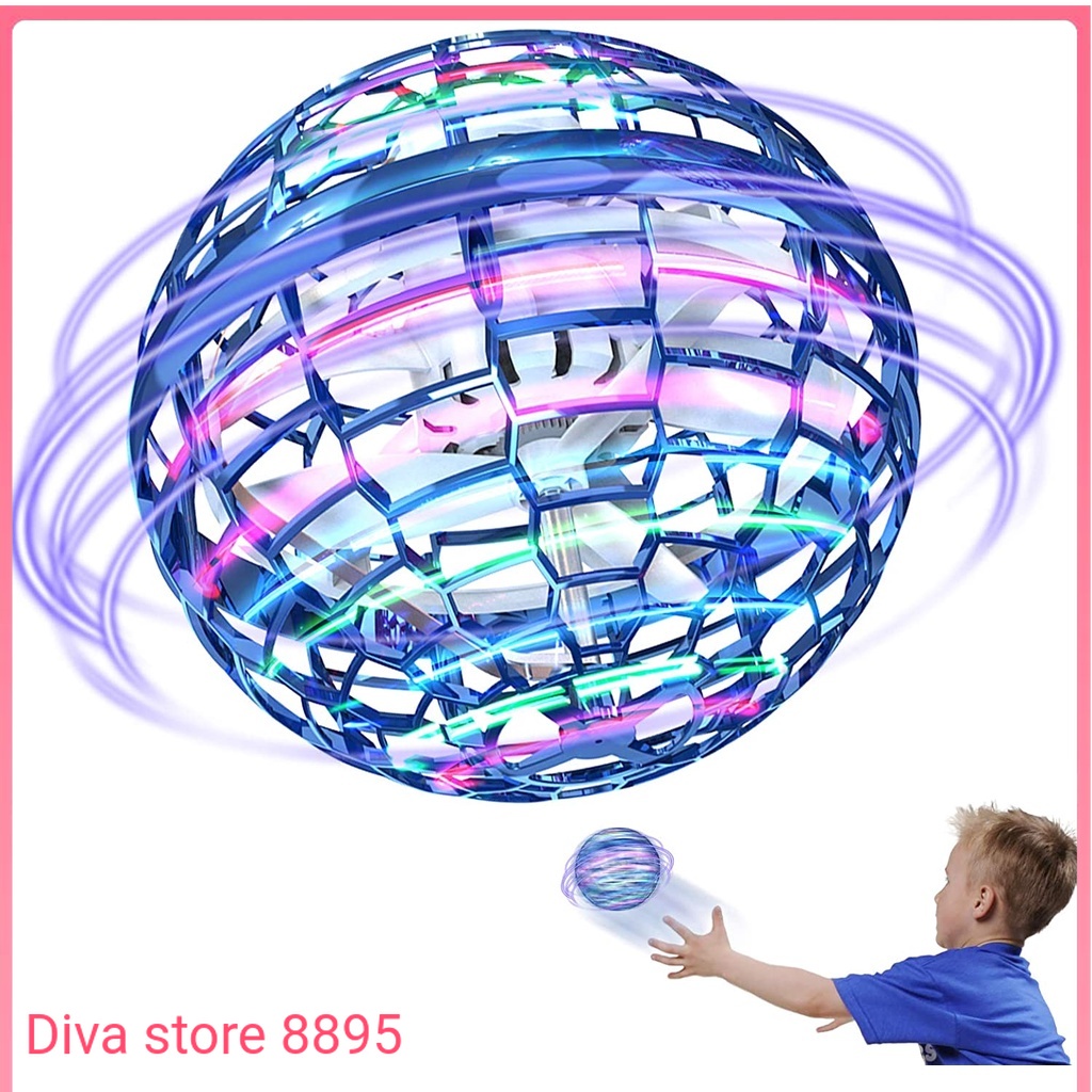 Flying Nova Boomerang Spinner Bola Terbang Drone Flying Ball Flying Nova Pro UFO Ball Drone LED Gyro Spinner Bola