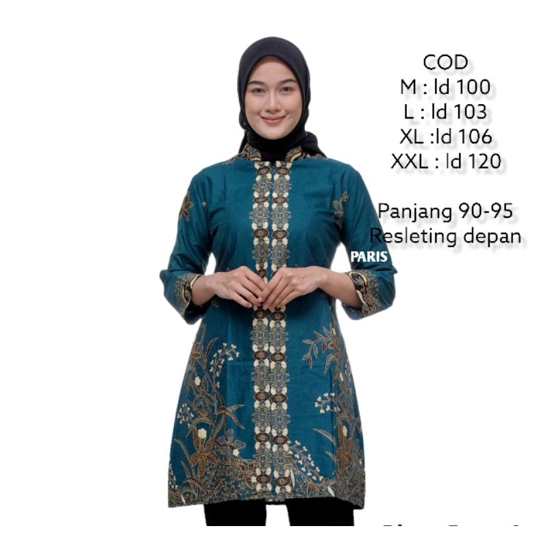 Tunik Batik Wanita - Atasan Batik Wanita Modern Kekinian Terbaru Jumbo Ld 120 - Fashion Muslim Wanit
