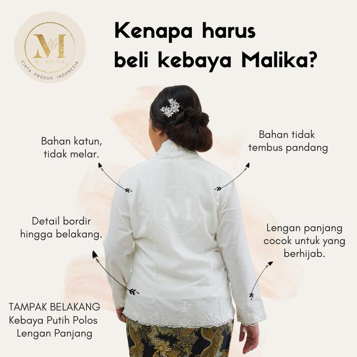 Baju Kebaya Encim Putih Polos Lengan Pendek - Malika Kebaya Ncim Moder 002