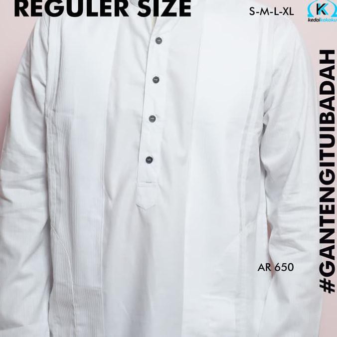 Baju Koko Putih Berkualitas/Mewah/Premium Lengan Panjang