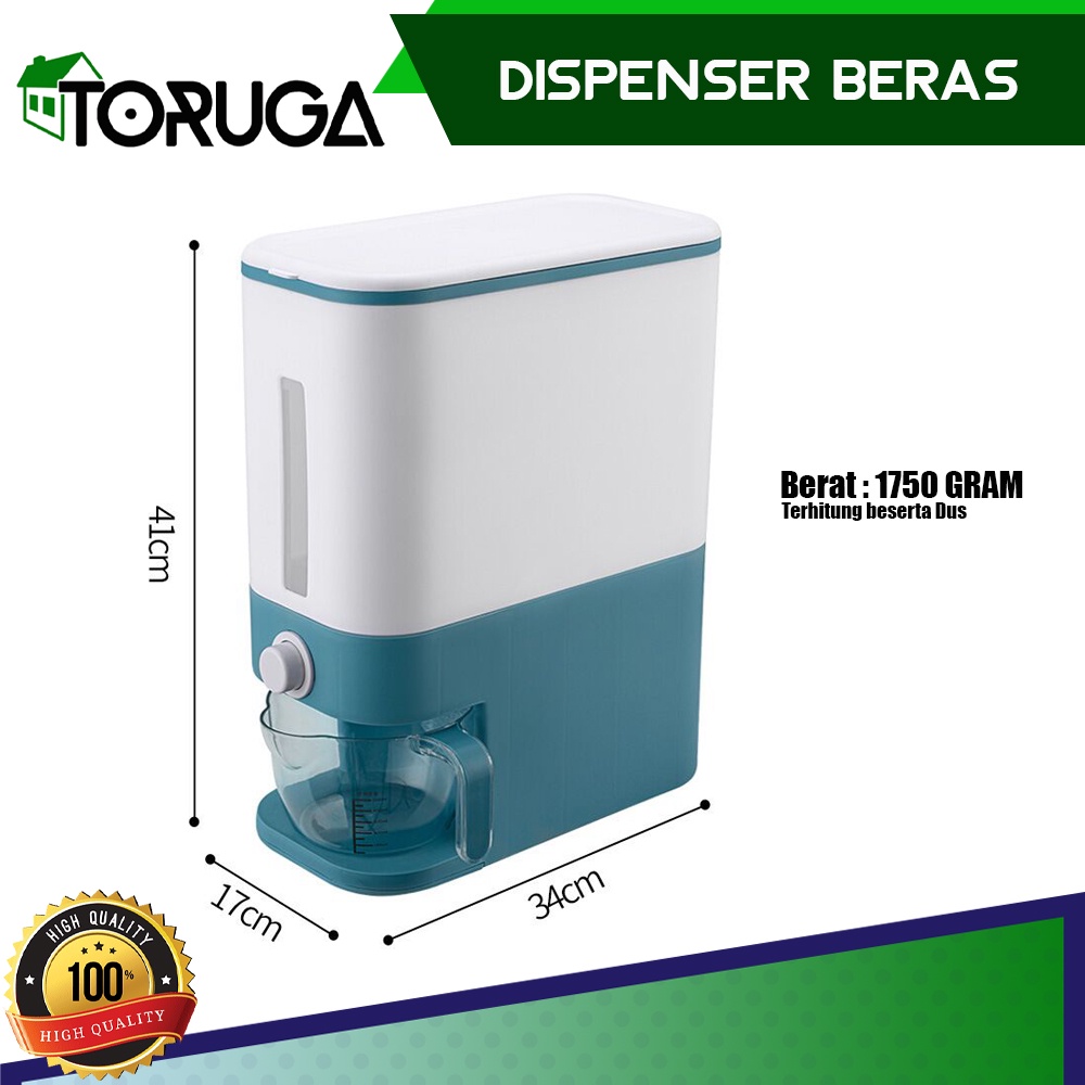 Dispenser Rice Box Tutup Bucket Wadah Penyimpanan Beras Kacang Praktis Bulat