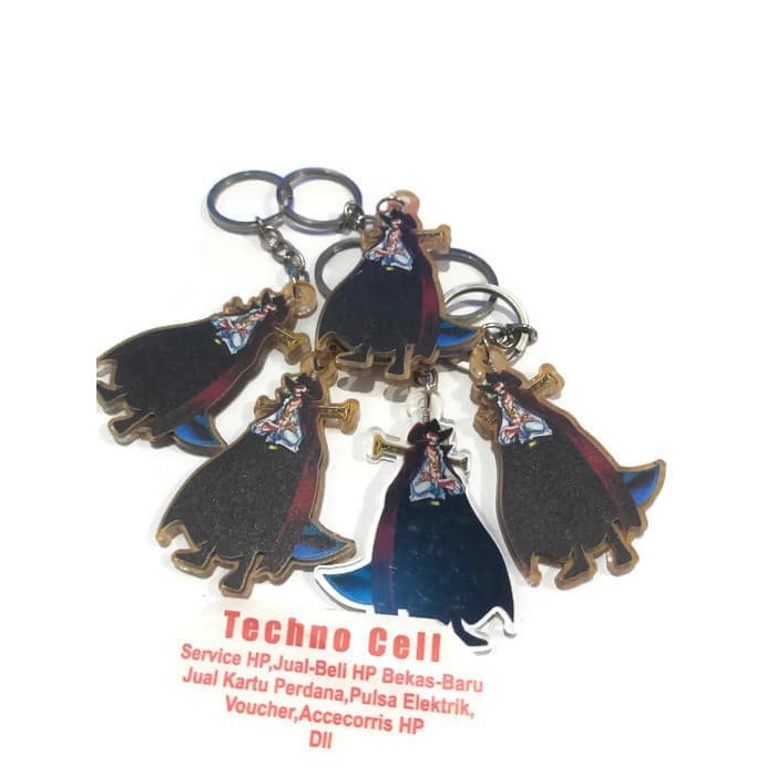 Gantungan Kunci Acrylic One Piece Dracule Mihawk Print Lase