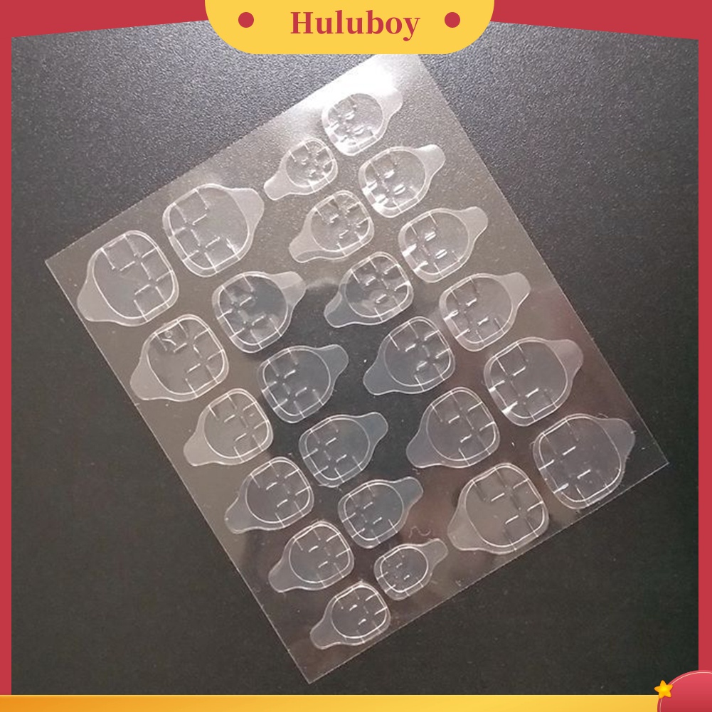 Huluboy Huluboy♡ 24 Pcs Double Tape Perekat Kuku Palsu Untuk Manicure