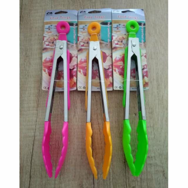 Food Tongs 21cm Capitan Gorengan Roti FT01 Penjepit Makanan Stainless