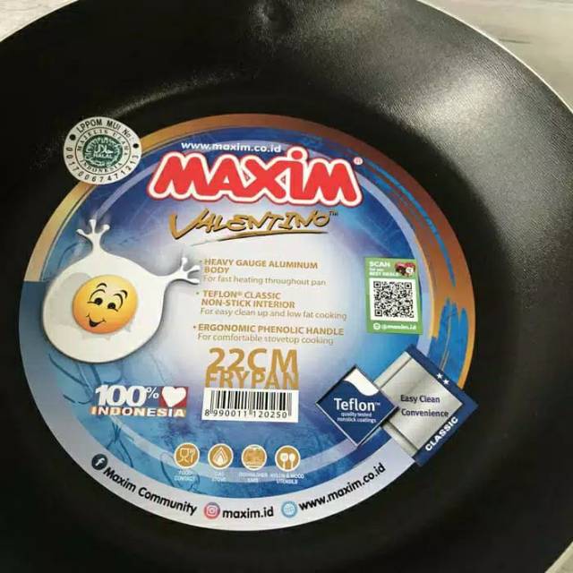 MAXIM FRYPAN 22 CM VALENTINO WAJAN TEFLON FRYPAN