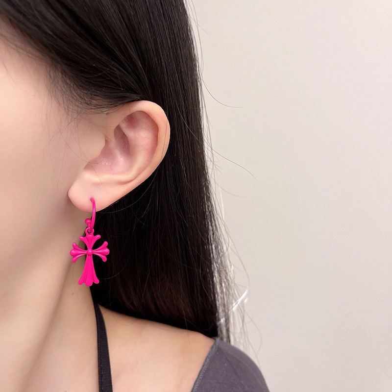 Anting Tusuk Gantung Desain Salib Gaya Simpleretro Untuk Wanita