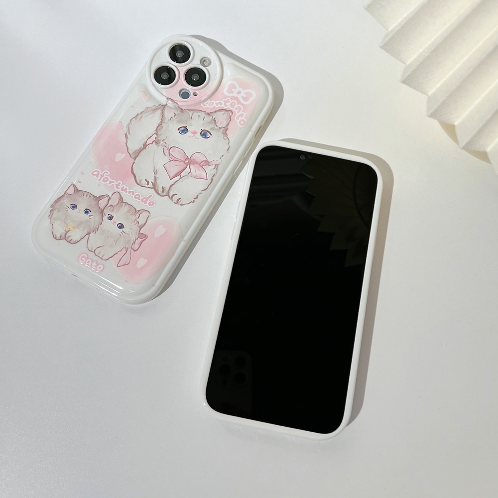 Soft Case TPU Motif Kucing Untuk iPhone 13pro 13prm 11 7Plus 8Plus Xr XS 13 12pro Max