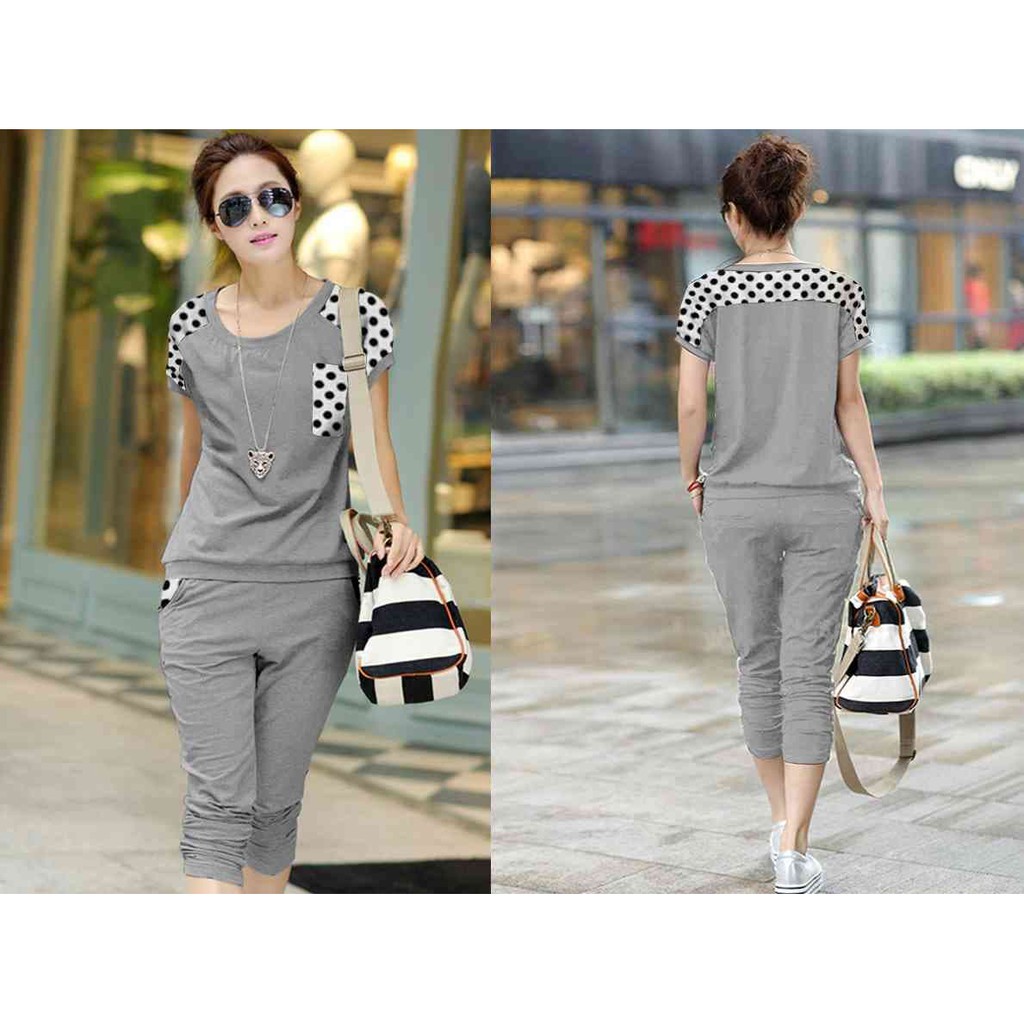 Stelan Arumi Abu LO setelan wanita arumi spandex abu