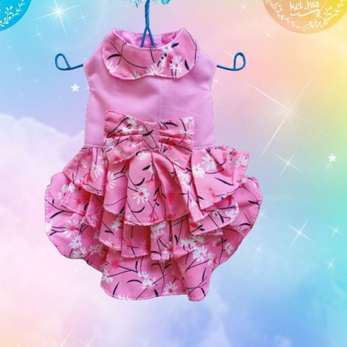 ⚡COD⚡ Baju Kucing Dan Anjing Betina Kecil Dress Mini Pom Angora Persia Motif Bunga produck terlaris