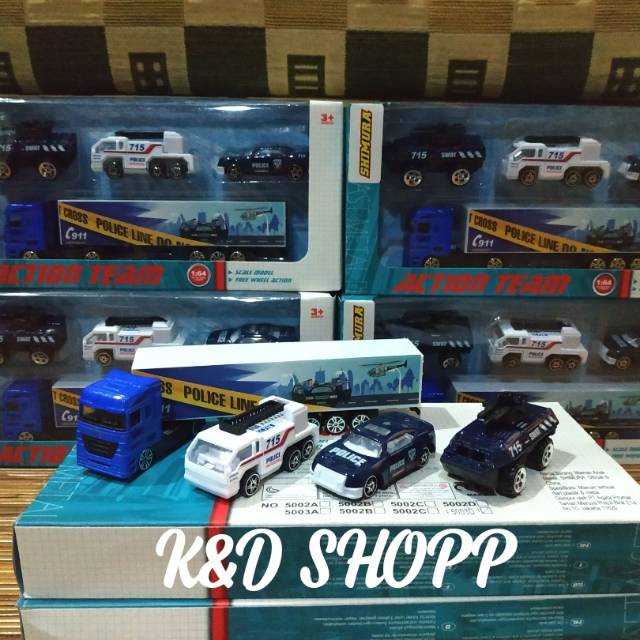 DIECAST TRUCK-DIECAST MOBIL POLISI-MINIATUR MOBIL POLISI-KONTAINER