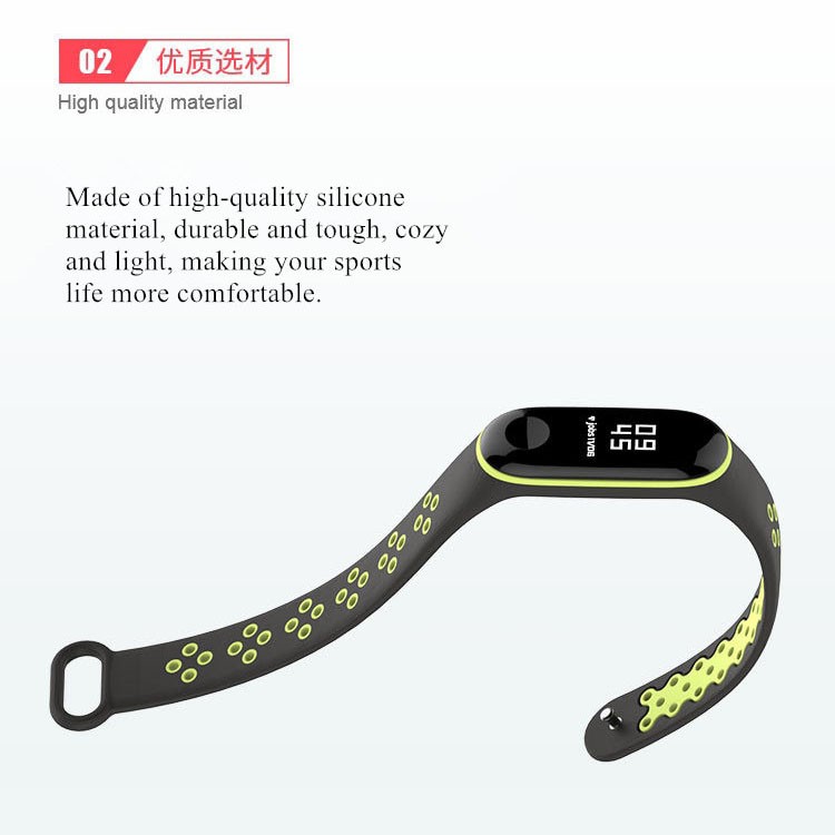 Mijobs Sport Strap Watchband Silicone for Xiaomi Mi Band 3/4