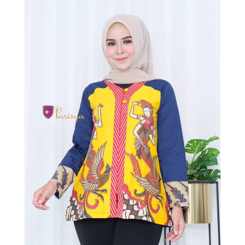 Batik Parisya - Jamilah Kuning B0003, Atasan Batik Wanita Modern