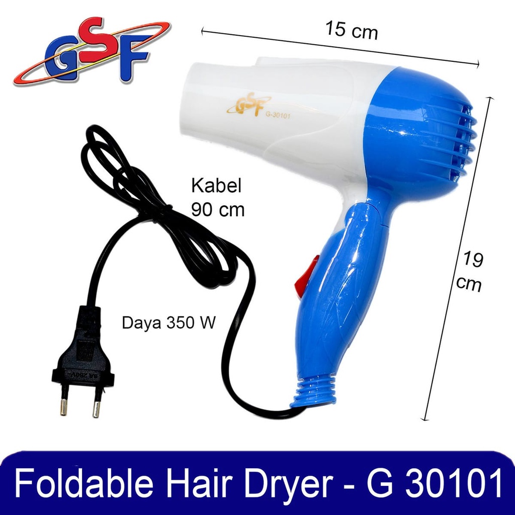 Hair Dryer Mini Foldable - Alat Pengering Rambut Lipat 350 Watt GSF G 30101