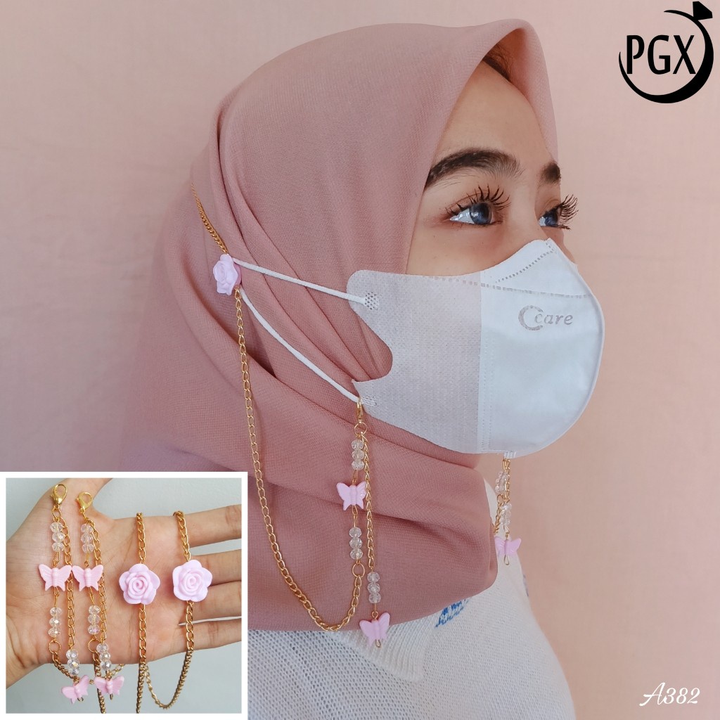 PGX Strap Masker 2in1 Konektor Headloop Tali Masker Kalung Masker Rantai Aksesoris Fashion - A382