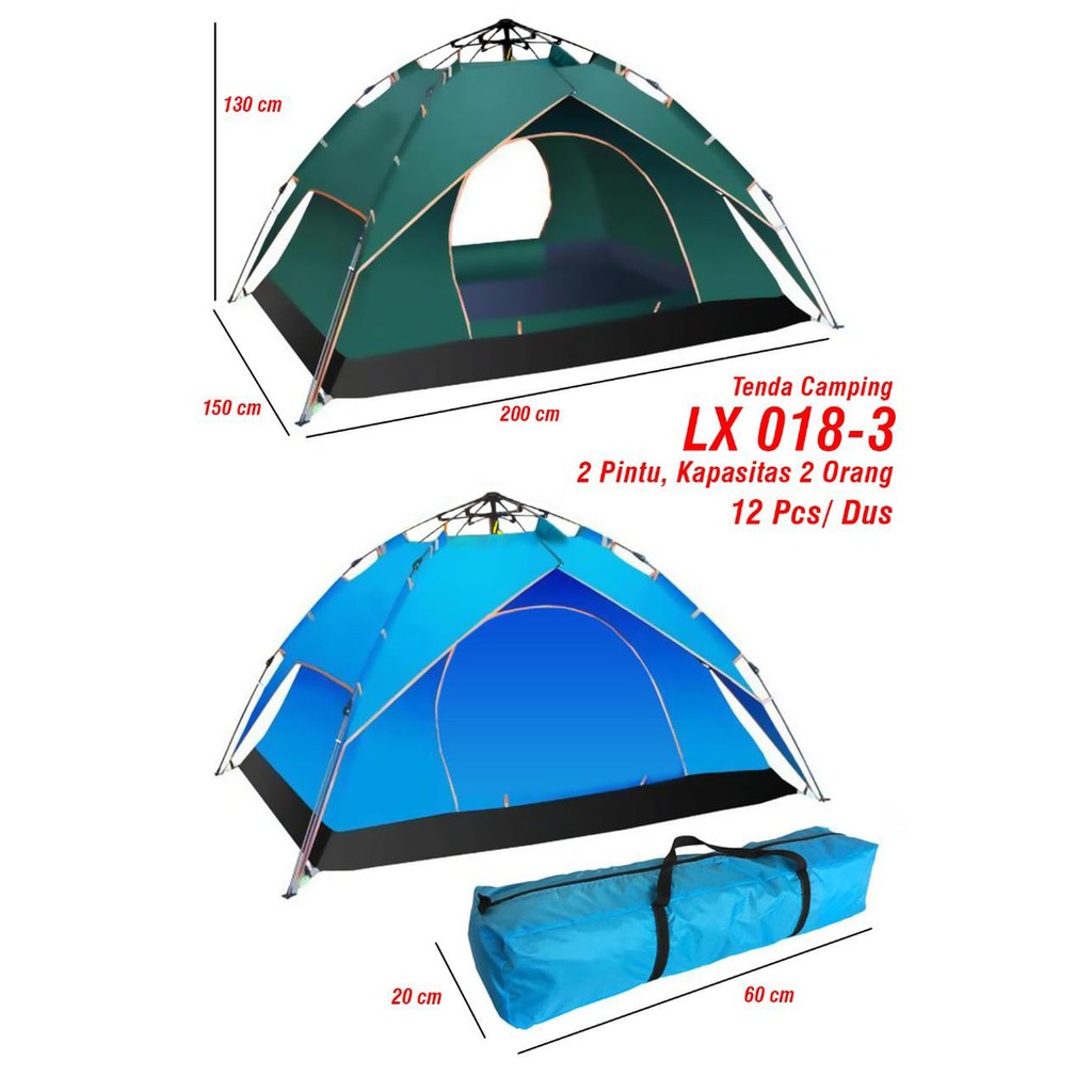 Dijual Tenda kemping camping Kapasitas 3-4orang outdoor waterproof LX018-3 Murah