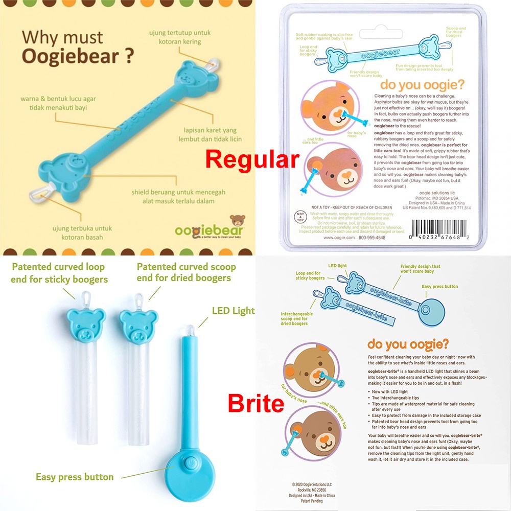 Oogiebear Brite Baby Booger Tool Pembersih Hidung Telinga Bayi Anak 0m+