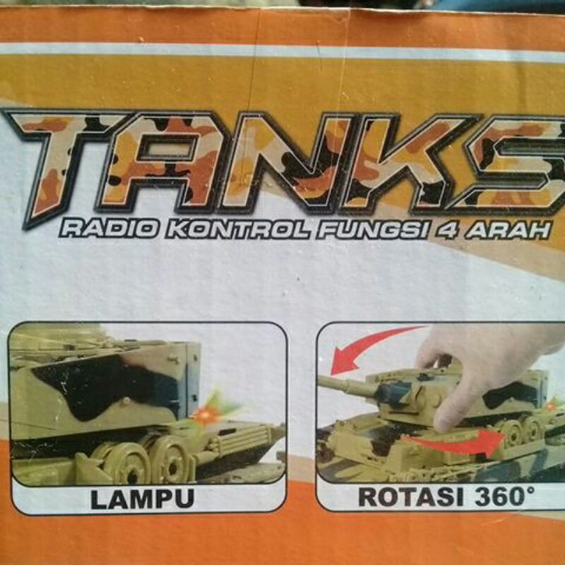 RC Mobil Army Tank Tempur Sound Light / Rechargeable 1:32