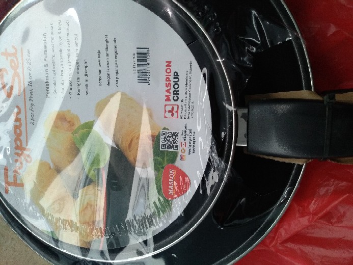 Paling Laku Wok Enamel Anti Lengket + Free Maspion Frypan Set 2 Pcs 18 Cm Da