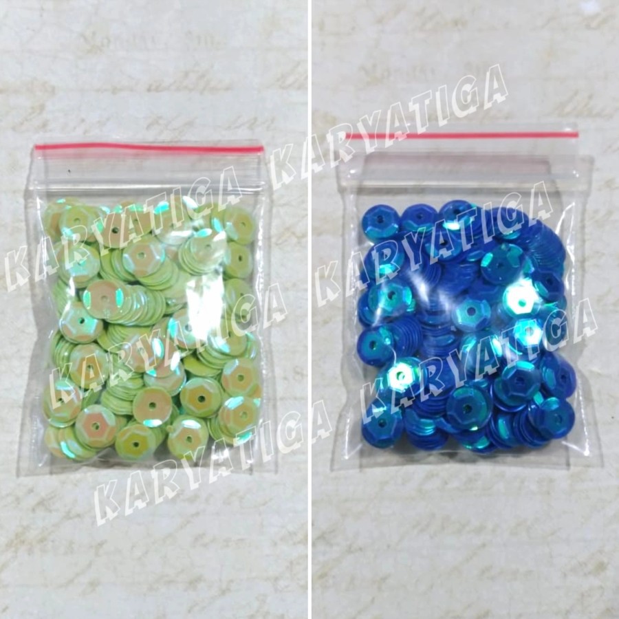 Payet Manik Piring Doff Pelangi 6 mm (5 gram)