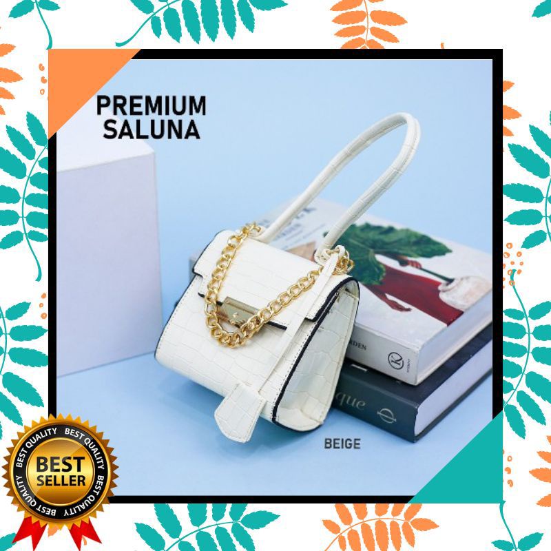 TAS SELEMPANG SALUNA SLING BAG MINI CROCO WANITA ANDIN IKATAN CINTA PREMIUM