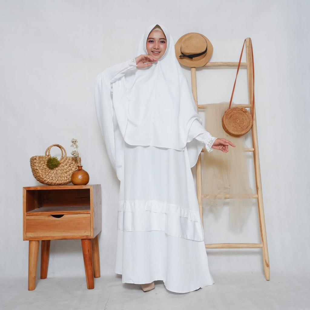 GAMIS SYARI POLOS ARAFAH Kombinasi Tile | Set Kerudung