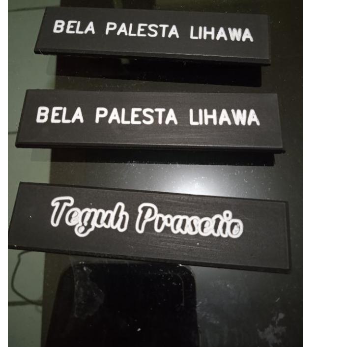 

「Stok terbaru」 Nama dada / nama hitam / nama grafir / name tag Grafir / nama PDH / nama dada grafir/ dop grafir /nama dada dop |Stock terbaru!!!|Termurah|Diskon Besar!!!!!