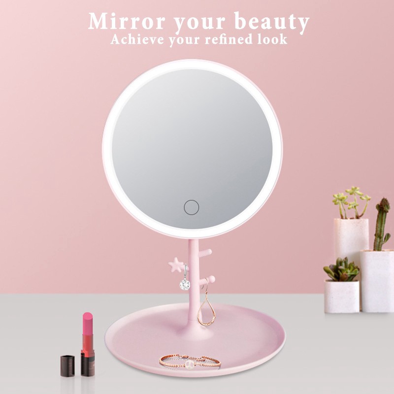 Ringlight LED Desktop Mirror / Touch Screen Kaca LED MakeUp