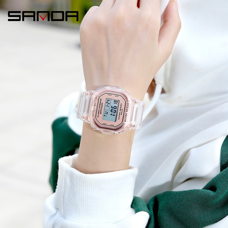 SANDA 2009 Jam Tangan Wanita Pria Digital Tali Rubber Chronograph Anti Air WATCHKITE WKOS