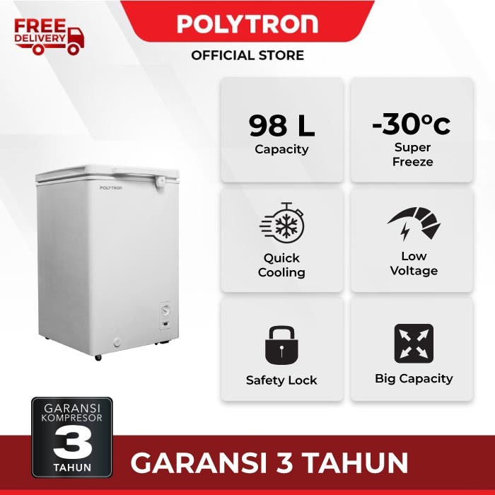 POLYTRON PCF 118 / PCF118 Chest Freezer 100 Liter